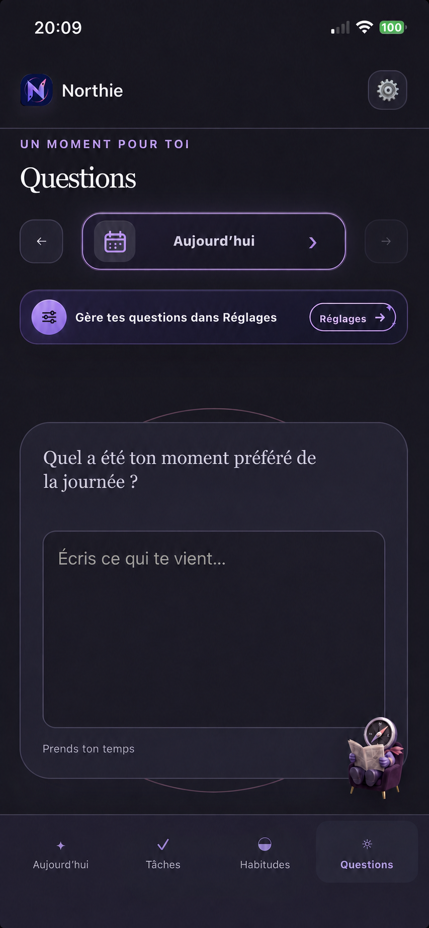 Écran Questions de Northie